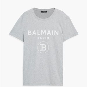 BALMAIN Men’s Grey Logo T-Shirt New with Tags NWT Sz S Small